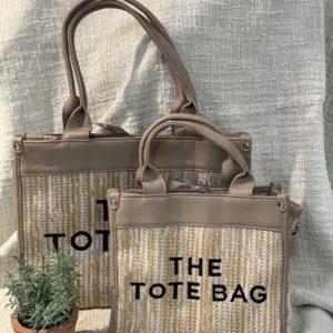 Sac tressé camel Small